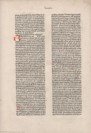 Single leaf from Pantheologia, 1475. Printed by Anton Koberger