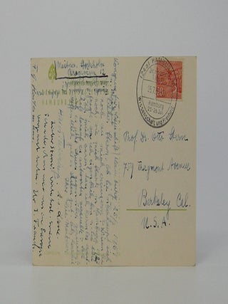 Autograph Postcard Signed; to Otto Stern, July 25, 1953.