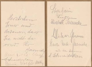 Item #203454 Signed dinner menu. Richard Strauss