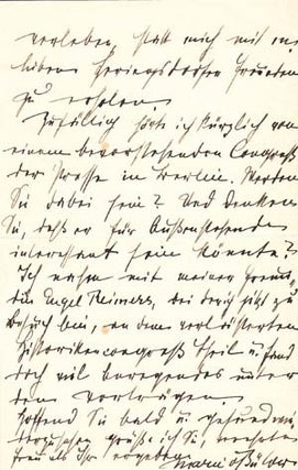 Item #203506 Autograph letter signed; "Marie v Bülow," to Ulla Frankfurter, September...