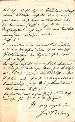 Item #203507 Autograph letter signed; "H Bülow," to Hermann Wolff, September 13, 1892. Hans von...
