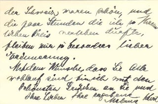 Item #203510 Autograph letter signed; "Melanie Kurt," to Margarete Meyer, November 27, 1935....