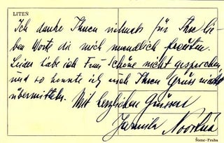 Item #203518 Autograph postcard signed; "Jarmila Novotna," no recipient, no date....