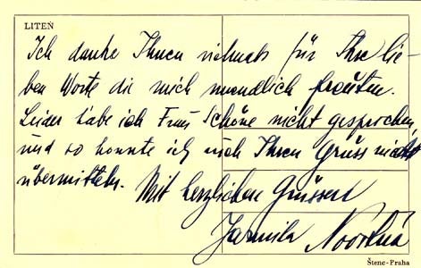 Item #203518 Autograph postcard signed; "Jarmila Novotna," no recipient, no date. Jarmila Novotna.