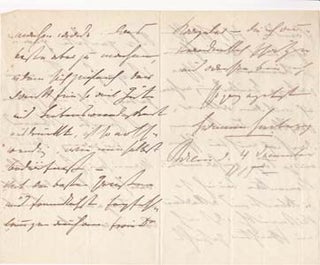 Item #203585 Autograph letter signed; "Hermann Heiberg," to Ulla Frankfurter (unnamed), December...