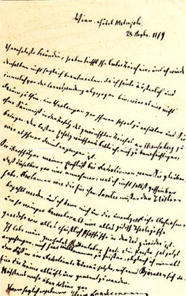 Item #203591 Autograph letter signed; "Heinr. Landesmann," to Ulla Frankfurter (unnamed), August...
