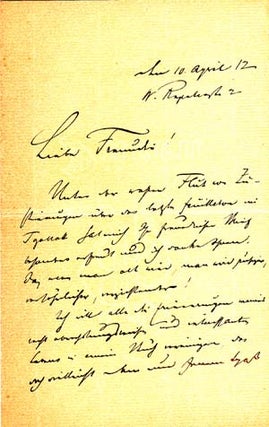 Item #203602 Autograph letter signed; "Felix Philipi," to Ulla Frankfurter ("Liebe Freundin"),...