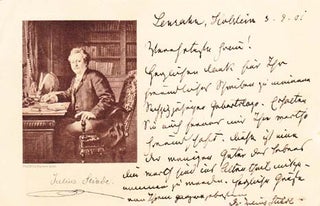 Item #203611 Autograph postcard signed; "Dr Julius Stinde," to Ulla Frankfurter ("Ulla...