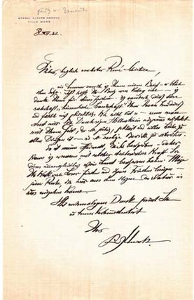 Item #203615 Autograph letter signed; "Fritz Unruh," to René Schickele, December 8, 1932. Fritz...