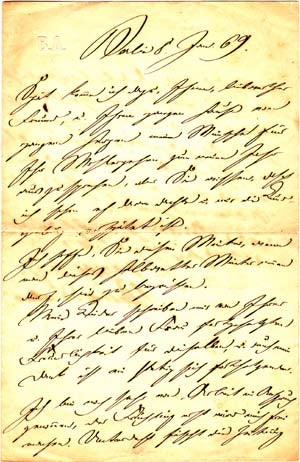 Item #203657 Autograph letter signed; "Berthold Auerbach," June 8, 1869. Berthold Auerbach.