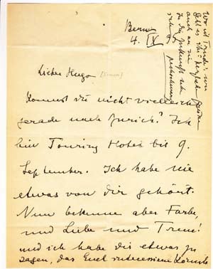 Item #203673 Autograph letter signed; "Annette," to Hugo Simon, September 4, 1935. Annette Kolb