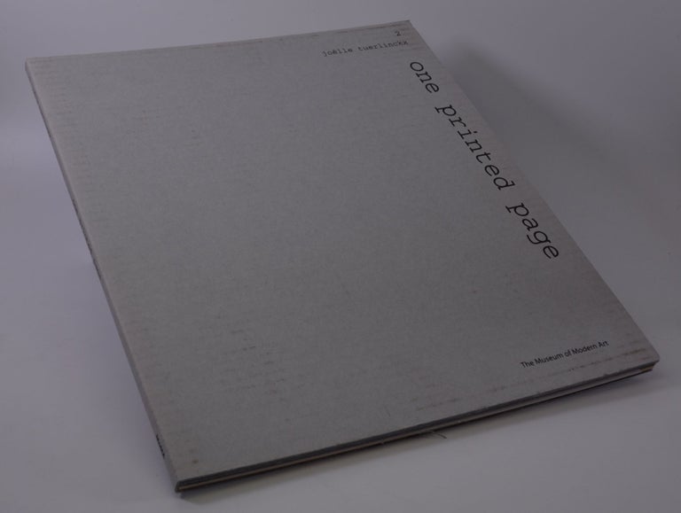 Item #204189 The Biggest Surface On Earth: Scale 1:1; [One Printed Page}. Joëlle Tuerlinckx.