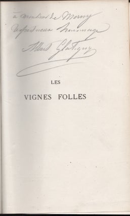 Item #204260 Les Vignes Folles; Poesies, avec une frontispiece de Charles Voillemot, Gravé à...