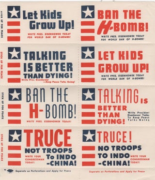 Item #204355 Ban The H-Bomb Stickers. Cold War