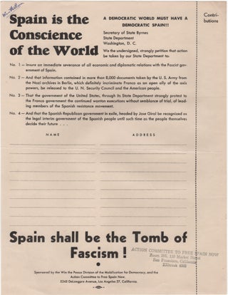 Item #204357 Spain is the Conscience of the World. Spanish Civil War