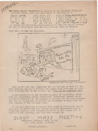 Item #204368 . . . Cut SRA Budgets . . .; Giant Mass Meeting . . WPA