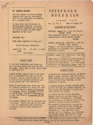 Item #204725 Jefferson Bulletin; Summer Term, Vol. II, No. 6. Education