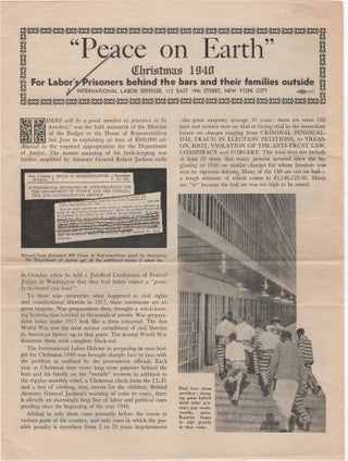 Item #204734 "Peace on Earth" Christmas 1940; For Labor's Prisoners behind the bars and their...