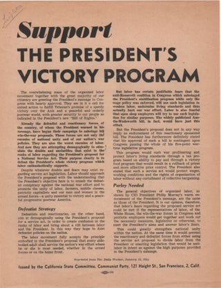 Item #204780 Support the President's Victory Program; . . CPUSA