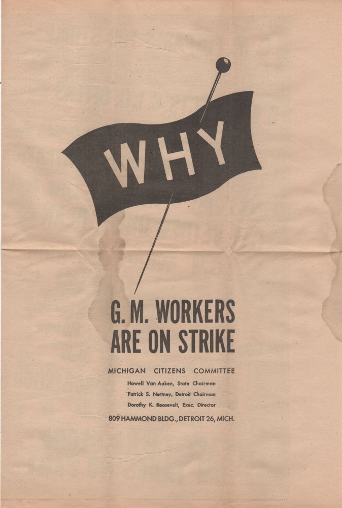 Item #204872 Why G.M. Workers Are On Strike. Labor Movement.