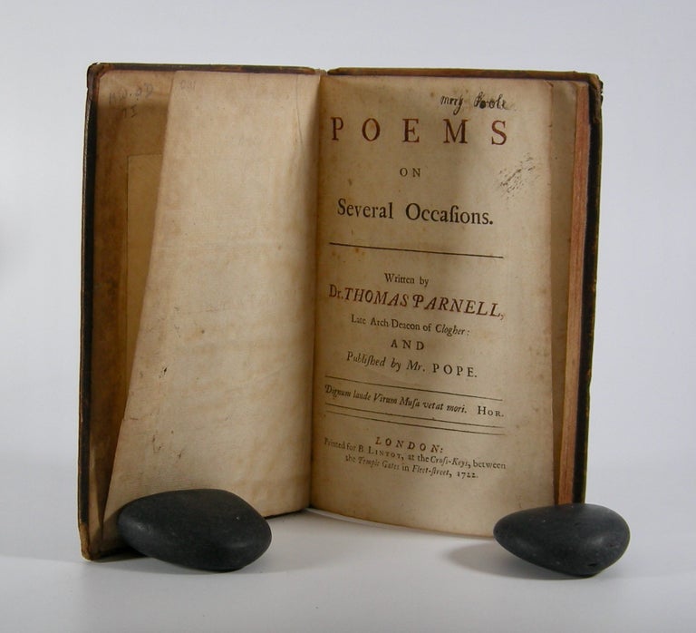 Item #205826 Poems; On Several Occasions. . . Published by Mr. Pope. Thomas Parnell.