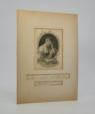 Item #206100 Engraved Portrait; Mounted over a signed inscription. Maria Edgeworth