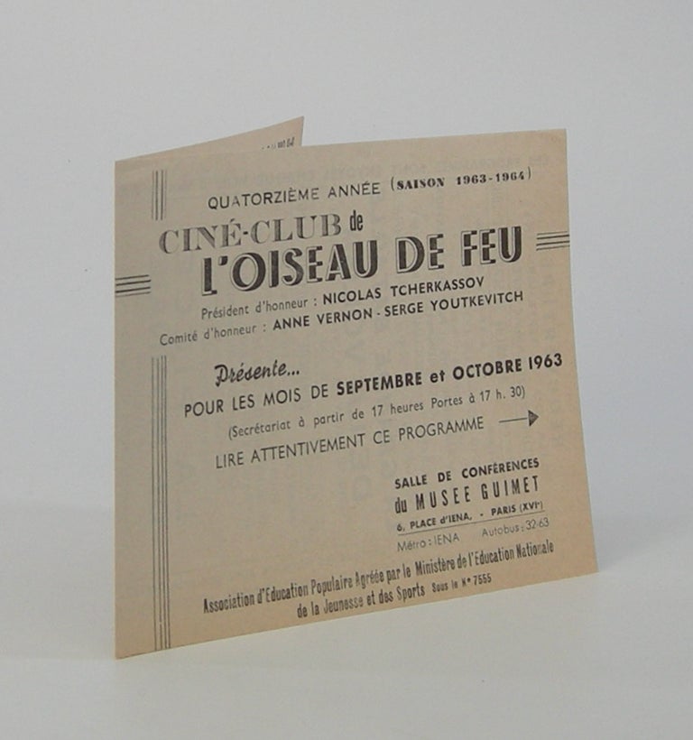 Item #206133 Ciné-Club de l'Oiseau de Feu; Présente. Cinema Clubs.