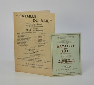 Item #206136 Bataille du Rail; Printed program and invitation card. René Clément