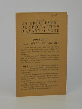 Item #206138 Pour un Groupement de Spectateurs d'Avant-Garde. Cinema Clubs