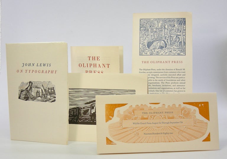 Item #206175 A group of five printed cards and keepsakes. Oliphant Press.