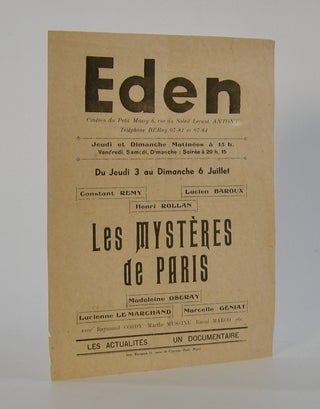 Item #206189 "Les Mysteres de Paris" Censorship