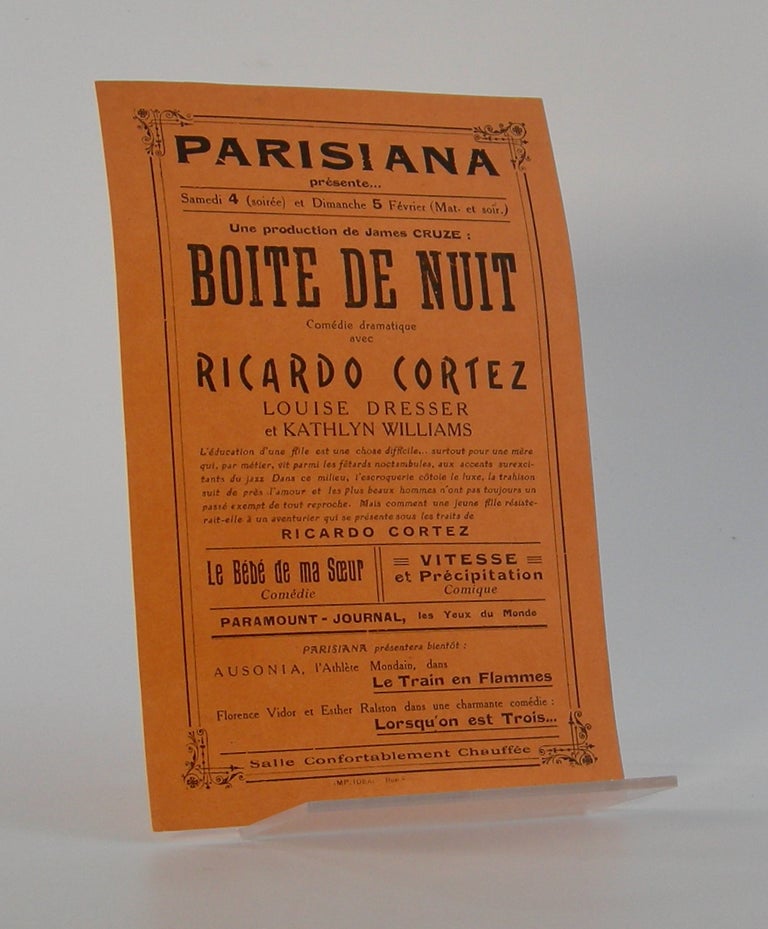 Item #206194 Boite de Nuit; Comédie dramatique. Silent Film.