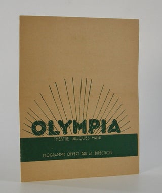 Item #206204 Olympia Theatre Jacques Haik; Programme Offert par la Direction. Jacques Haik