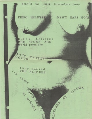 Item #206392 Piero Heliczer's Newy Ears How; . . Piero Heliczer
