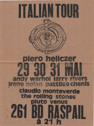 Item #206394 Italian Tour. Piero Heliczer