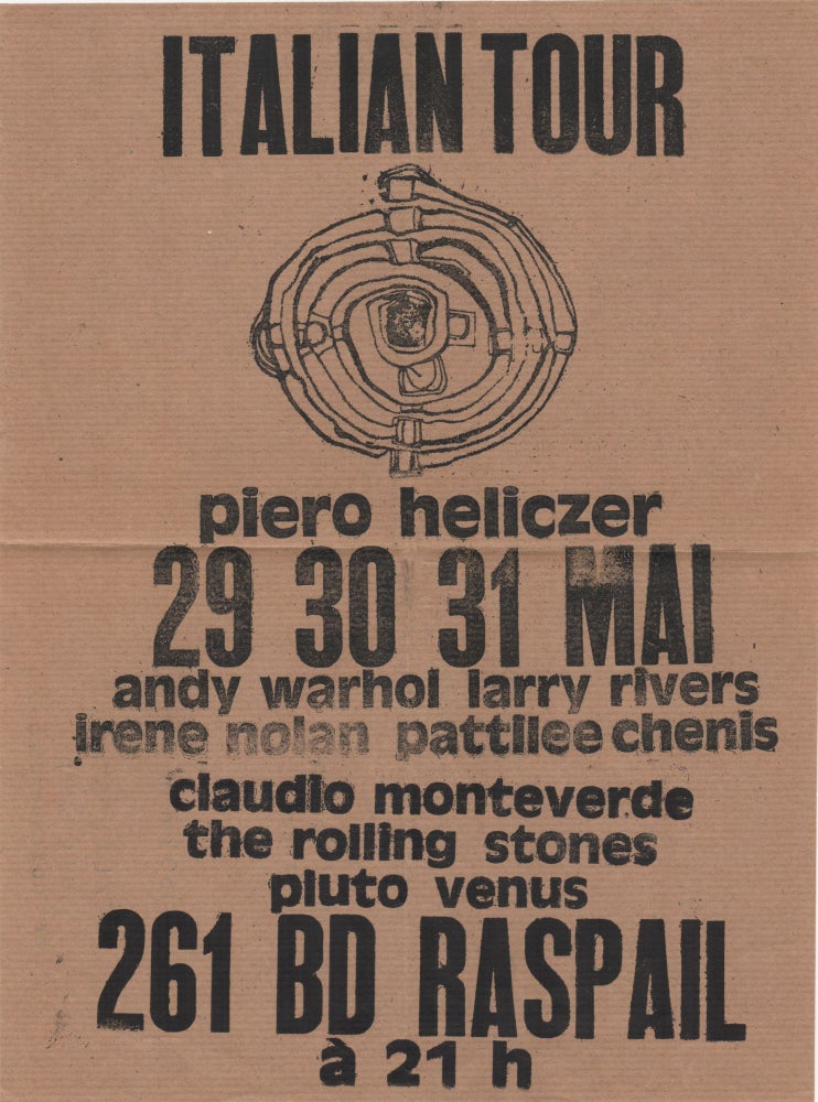 Item #206394 Italian Tour. Piero Heliczer.