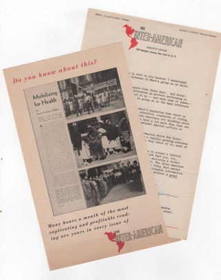 Item #206456 THE INTER-AMERICAN; Promotional brochure with letter