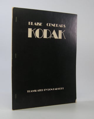 Item #206719 Kodak; Translated by Ron Padgett. Ron Padgett, Blaise Cendrars