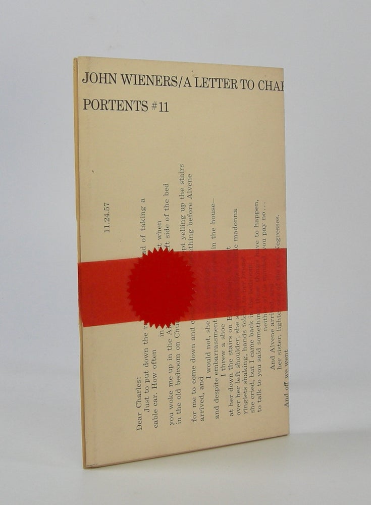 Item #206724 A Letter to Charles Olson. John Wieners.