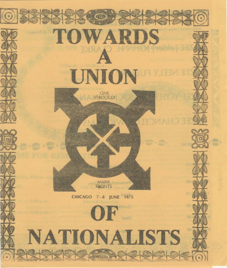 Item #206863 Towards a Union of Nationalists; [cover title]. Black Nationalism.