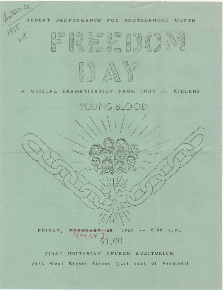 Item #206872 Freedom Day; A Musical Dramatization from John O. Killens' Yougblood. John O. Killens.