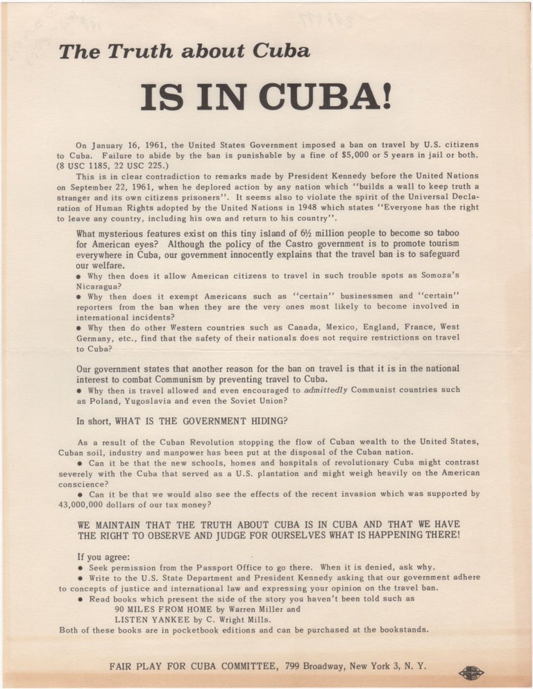 Item #206877 The Truth About Cuba in In Cuba! Cuba.