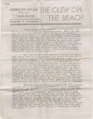 Item #206878 The Crew on the Beach & Strikes Hunger Bloodshed Death. Anti-communism