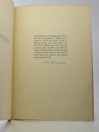 The Bridge; A Poem. With Three Photographs by Walker Evans
