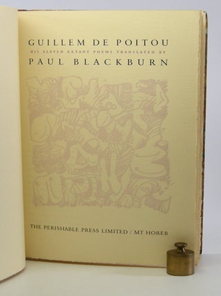 Guillem de Poitu; His Eleven Extant Poems. Translated by Paul Blackburn